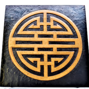 Hand Carved Soapstone Box. Carved with Long Life Sign. Beautifully Made with Two Color Option.