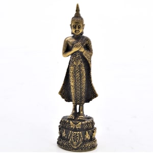 Small Brass Buddha Friday. Hand Crafted on Brass with Lovely Patina. 2.5 Inches Tall. Free Shipping