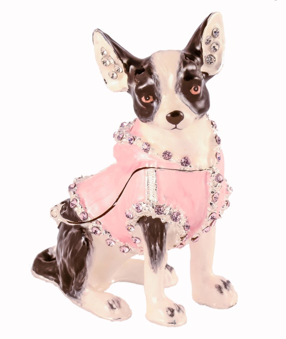 Bejeweled Chihuahua Dog Enameled Trinket Box Bejeweled Chihuahua Dog Enameled Trinket Box