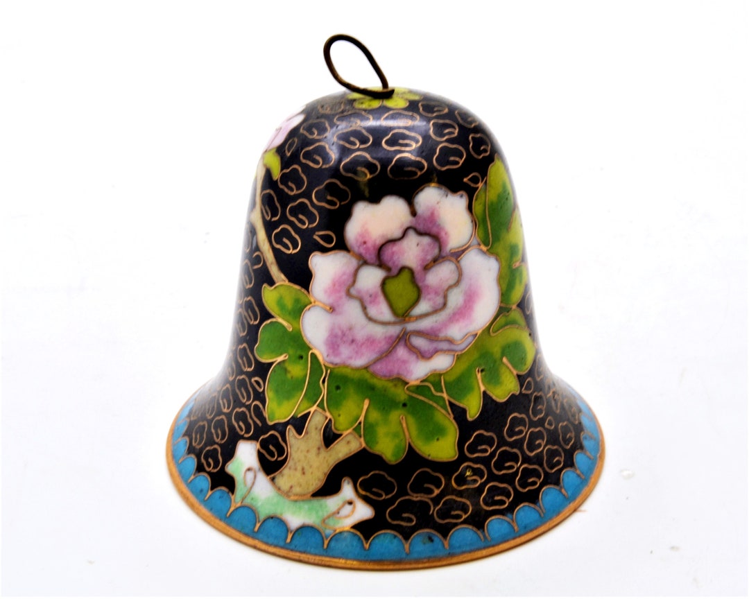 Vintage Cloisonne Big Bell Ornament. Hand Crafted With Floral Etsy