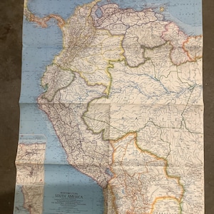 Vintage map Northwestern South America 1964
