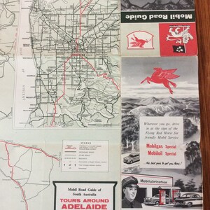 Mobil Oil Co Landkarte Südaustralien um 1960