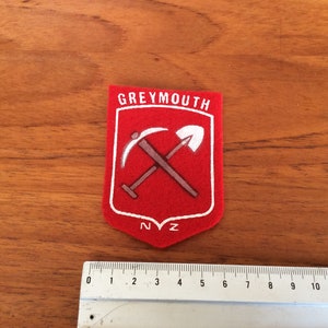 Vintage greymouth New Zealand patch piece of gold mining history.