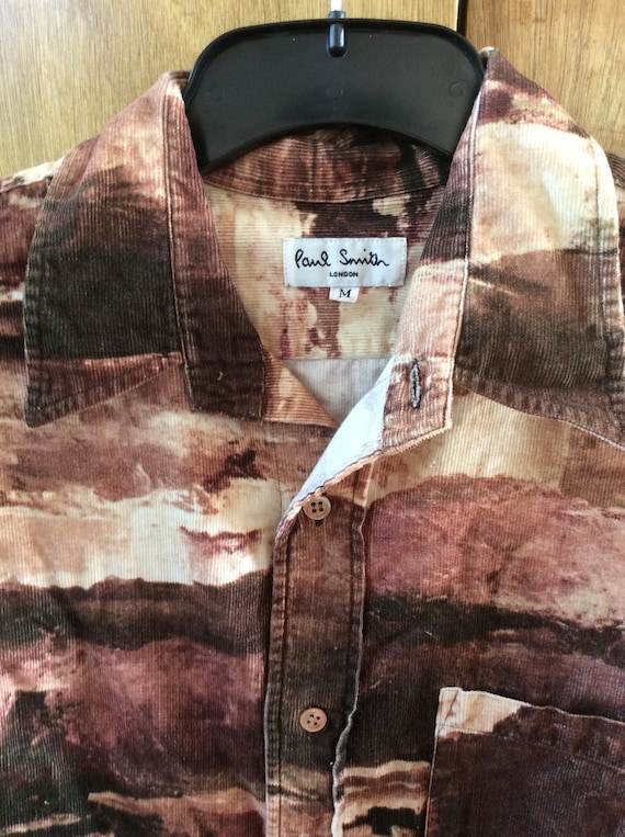 Buy Paul Smith 1990s Physcedelic Art Abstract Print Cordury Shirt 