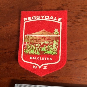 Remendo de lembrança vintage Peggydale balclutha Nova Zelândia.