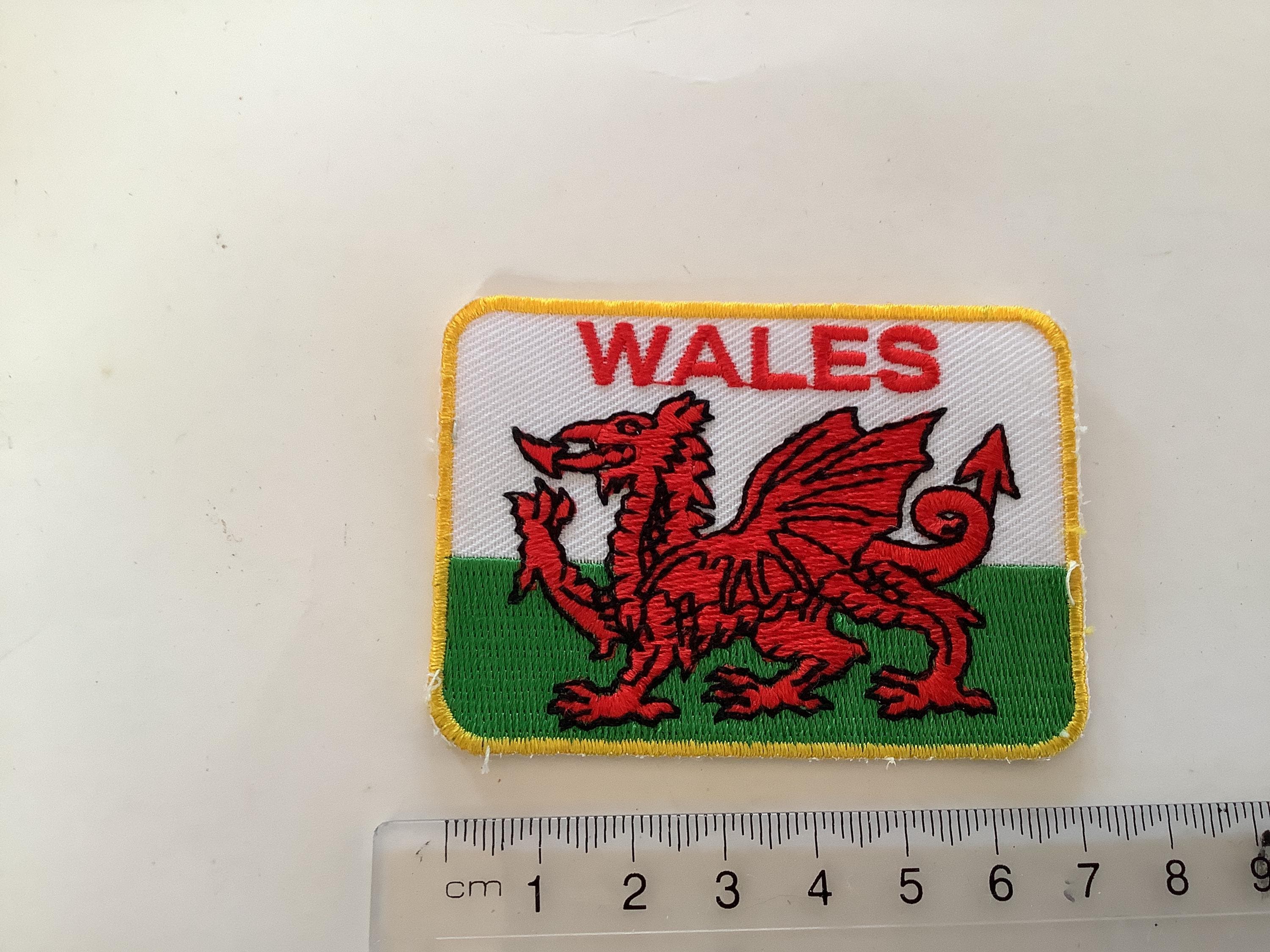 Écussons Brodés Jeux Gallois 1958 - Motif Poireaux Et Dragon - Neufs, Rare, Lot De 2