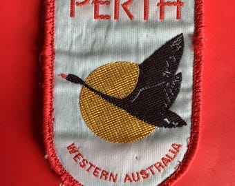 Parche vintage de cisne negro de Perth, Australia Occidental.