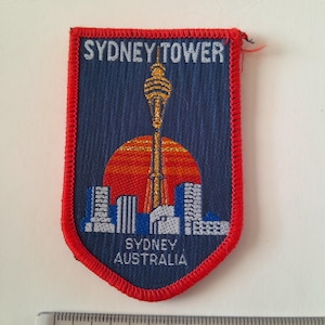 Vintage Sydney, hamnstaden Australien, märkeslapp.