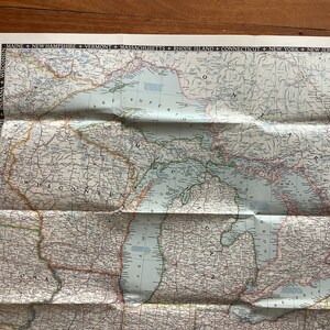 Vintage Karte der USA und Kanadas von der Region der Großen Seen, Dezember 1953