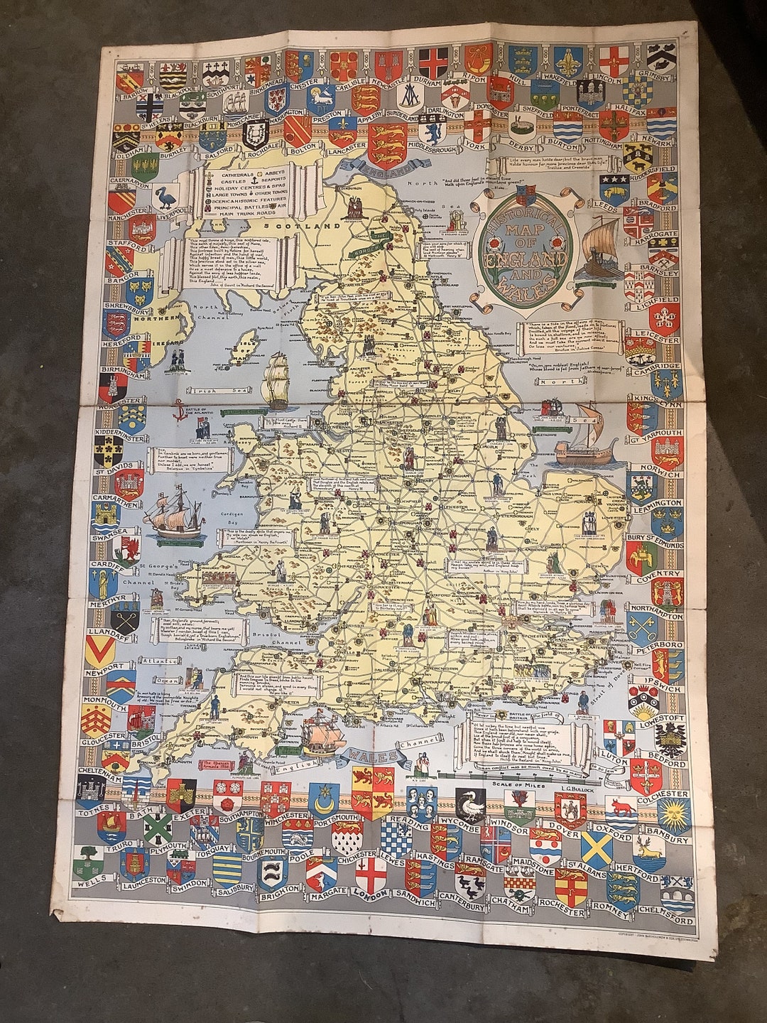 England Football Map BARTHOLOMEW社製'70年代 England Football Map BARTHOLOMEW社製´70年代