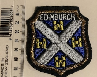 Parche bordado vintage de Edimburgo, Escocia, Reino Unido, tamaño grande