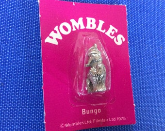 vintage Womble rare charme Wombles Bungo argent 1975