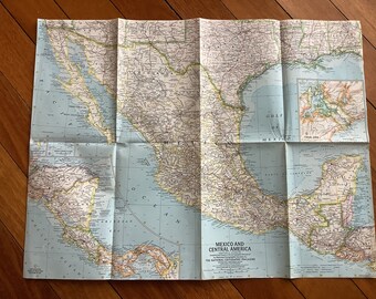 Originale Vintage-Karte Kalifornien, Juni 1954