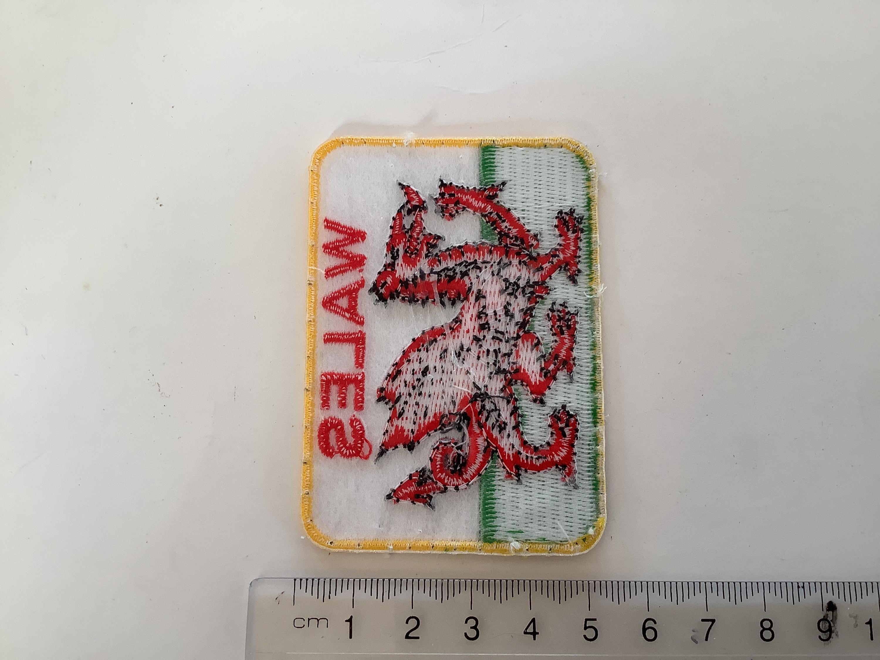 Ancien écusson Brodé Jeux Gallois 1958 - Poireaux & Dragon - Rare - Neuf (X2 Patches)