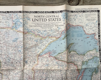 Vintage map Southeastern United States. February 1947