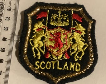 Parche bordado vintage de Escocia, Reino Unido, tamaño grande