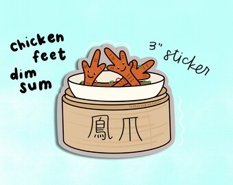 Chicken Feet Vinyl Sticker | Dim Sum Sticker - Food Sticker - Cute Stationery - Vinyl Sticker - Waterproof Sticker