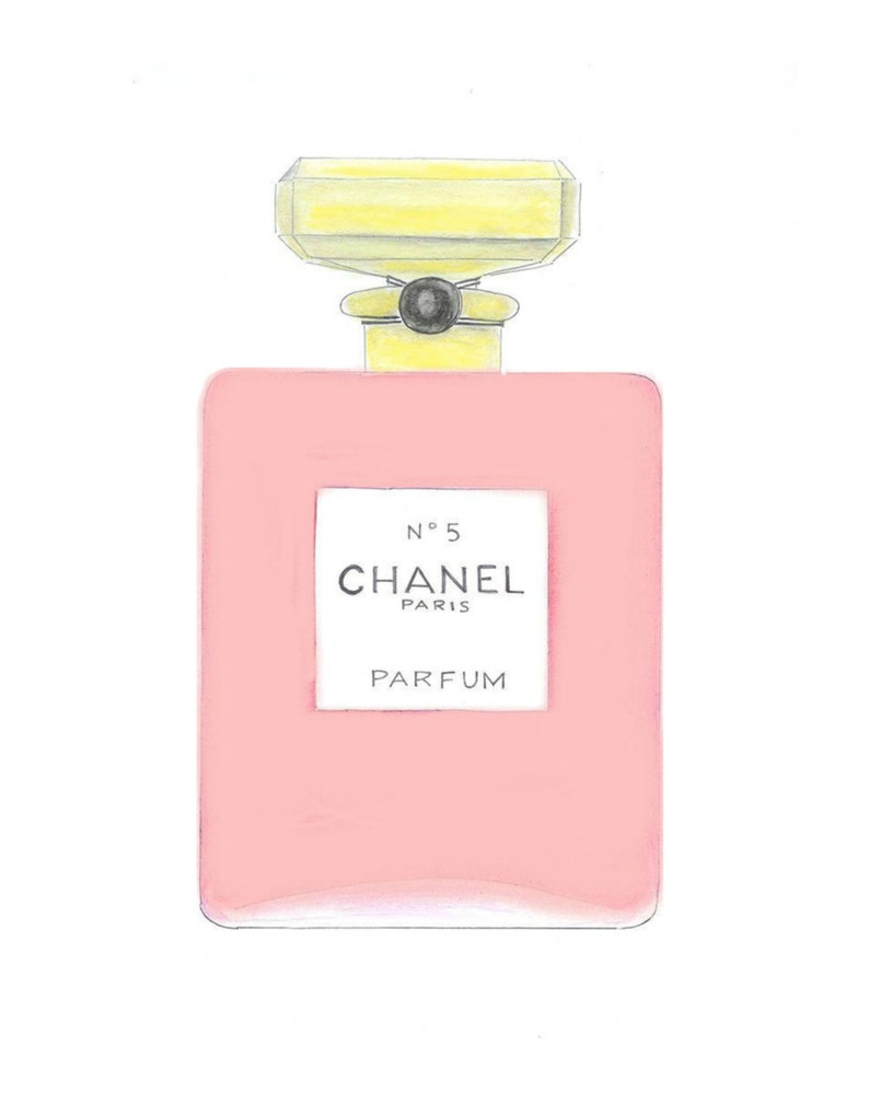Chanel Poster Pink Perfume Bottle Art Print Chanel Print | Etsy