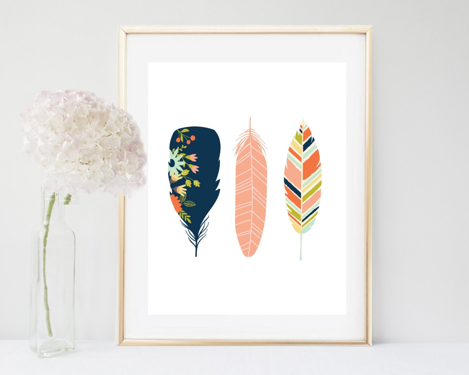 Feather Art Print Printable Art Feather print Tribal Art | Etsy