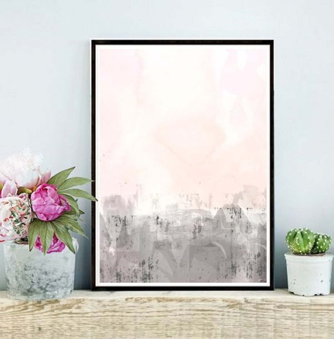 Abstract Art Printable Art Pink Grey Wall Art Instant | Etsy