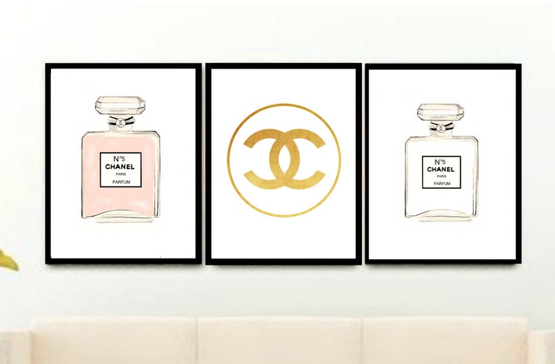 Triptych Chanel Prints Set Of 3 Prints Printable Art Etsy