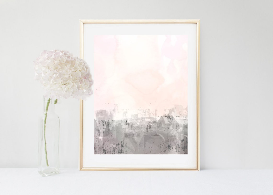Abstract Art Printable Art Pink Grey Wall Art Instant Etsy