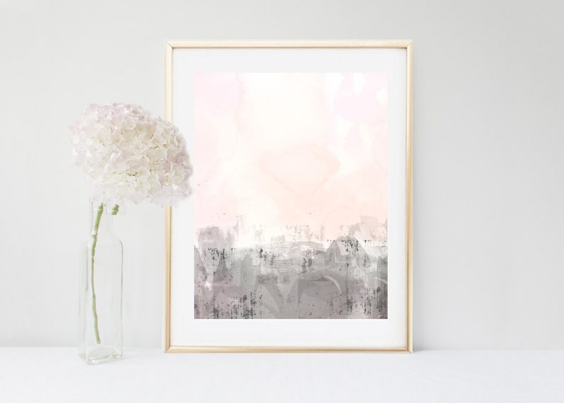 Abstract Art Printable Art Pink Grey Wall Art Instant Etsy
