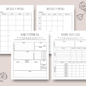 Fitness Planner Insert Printable | Printable Planner Inserts PDF ...