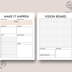 Goal Planner Printable Goal Setter Printable Inserts PDF - Etsy