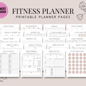 Fitness Planner Insert Imprimible / Printable Planner Inserta PDF / Carta A4 A5 Happy Planner Classic Happy Planner Mini