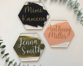 Wedding Place Cards, Event Seating Chart, Acrylic Hexagon Name Cards