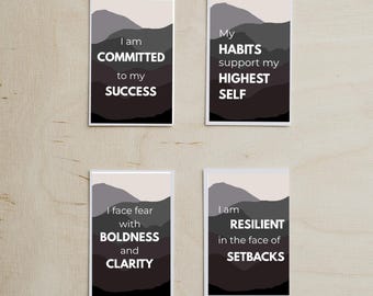 48 Masculine Affirmation Cards for Men, Printable Motivational Quotes, Mental Health and Self-Care for Him