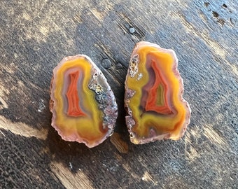 Stunning Malawi Geode Pair | Mini Agate Pair | Malawi Agate | Natural Agate Pair | 40211