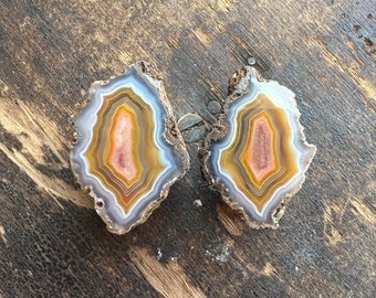 Beautiful Malawi Geode Pair | Mini Agate Pair | Malawi Agate | Natural Agate Pair | 1.5 Inches | 31902