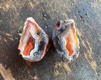 Stunning Malawi Geode Pair | Mini Agate Pair | Malawi Agate | Natural Agate Pair | 34mm | 40202