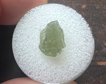 Small Rough Moldavite Crystal | Authentic Raw Moldavite | Czech | Wire Wrap | Collector Specimen | 11mm | 2.5 carats |  40614