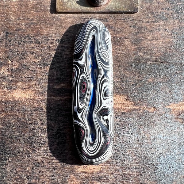 Fordite Cabochon | Detroit Agate Cab Material | Vintage Lapidary Supply | 50mm | 14 Carats | 62902