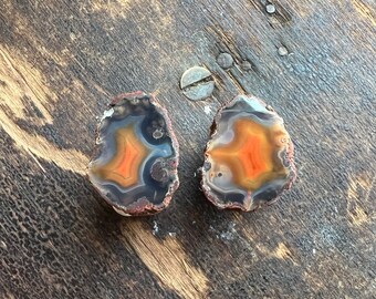 Beautiful Malawi Geode Pair | Mini Agate Pair | Malawi Agate | Natural Agate Pair | 25mm | 31909