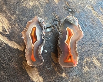 Stunning Malawi Geode Pair | Mini Agate Pair | Malawi Agate | Natural Agate Pair | 41mm | 40218