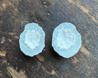 Unique Green Tabasco Geode Pair | Cab Supply | Geode | Mexico Geode  | Druzy Geode | 26mm  | Cab | Natural | Baby Mini Micro Geode | 10921