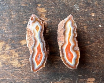 Beautiful Malawi Geode Pair | Mini Agate Pair | Malawi Agate | Natural Agate Pair | 42mm | 32807