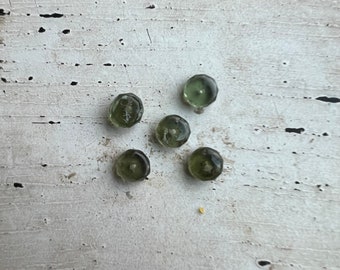 Moldavite Faceted Rondelle Beads | Genuine Moldavite 5x2.5mm | Meteorite | Tektite | Green Moldavite Czech | Quantity Five (5) | 31503