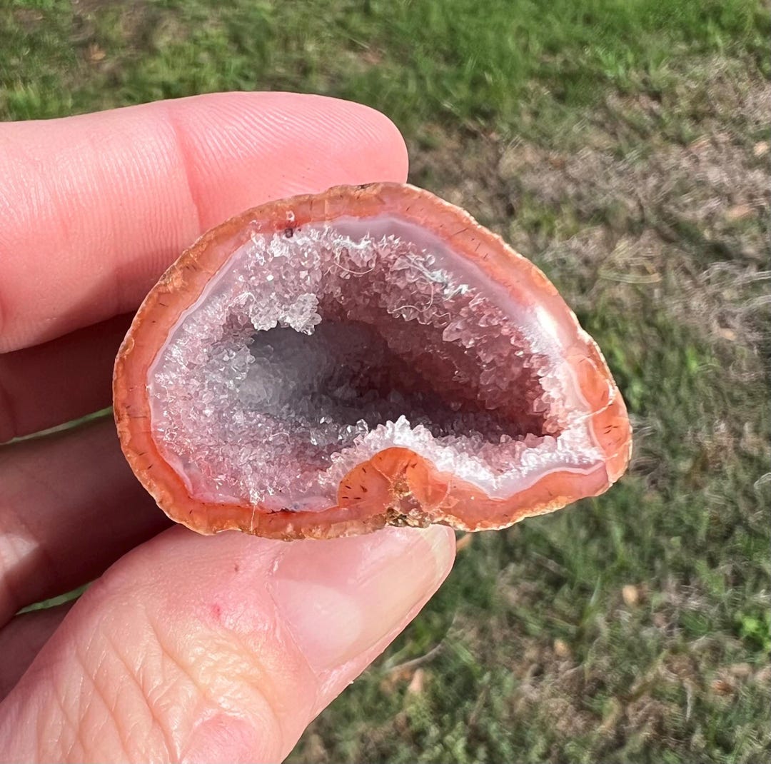 Raw Pink Chalcedony Geode | Moroccan Specimen | Chalcedony Specimen ...