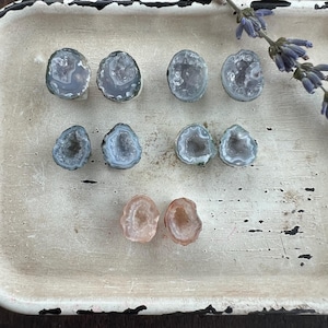 Baby Tabasco Geode Pair | Pretty Geode Earring Supply | Baby Geodes for Jewelry | 40301