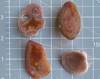 Moctezuma Agates | Four (4) Mexican Agates | polished Agate Nodules | 42-47mm  | 43 Grams | 32801