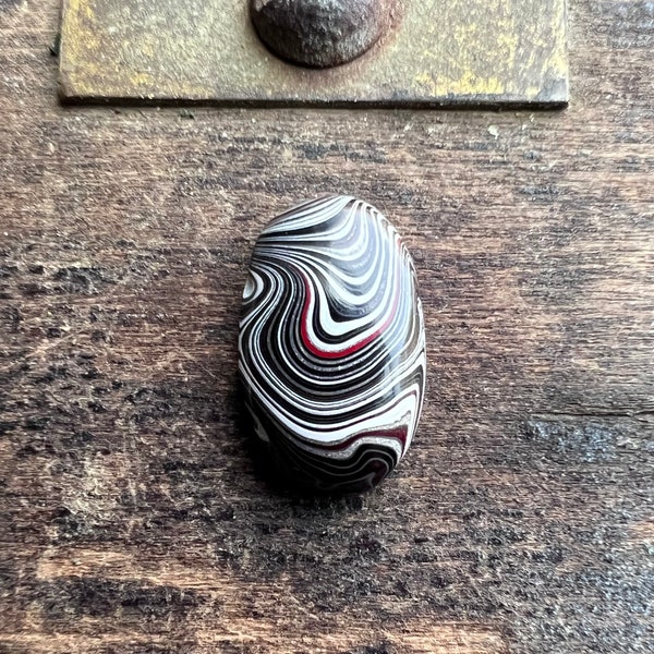 Fordite Cabochon | Detroit Agate Cab Material | Vintage Lapidary Supply | 16mm | 72004