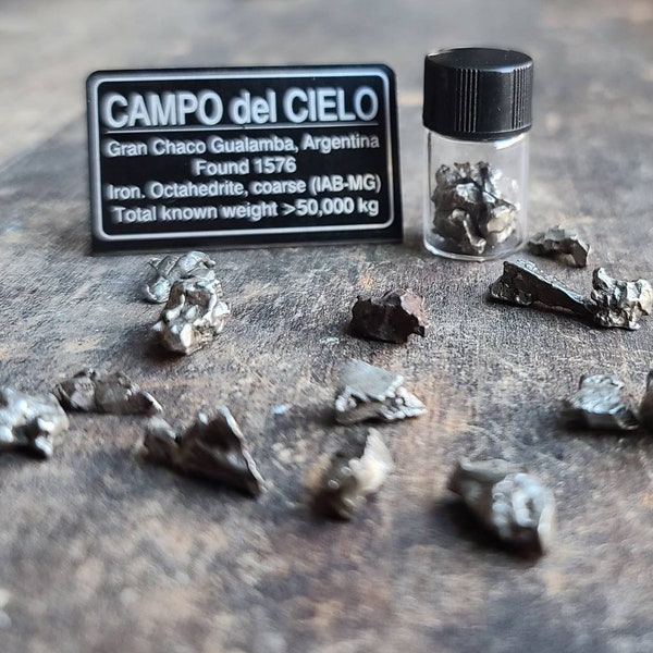 Genuine Campo Del Cielo Meteorite Crystal Vial | 5 Grams | Highest Quality Meteorite Crystals | Small Argentina Meteorites | Space | 10335