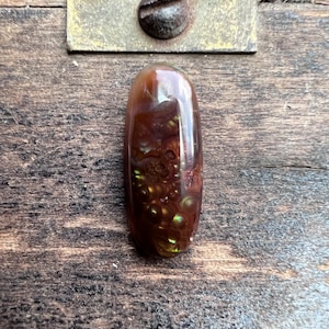 Mexican Fire Agate Cabochon | All Natural Fire Agate Jewelry Supply | Rainbow | 29mm | 14.5 Carats | Rare Agate Cab | 60701