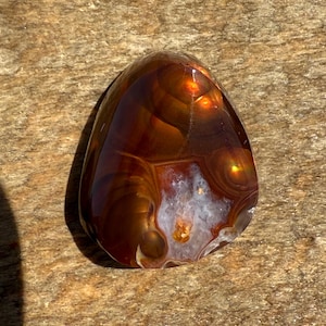 Mexican Fire Agate Cabochon | All Natural Fire Agate Jewelry Supply | Rainbow Agate | 10 Carats  | Freeform Agate Cab | 17mm | 13101