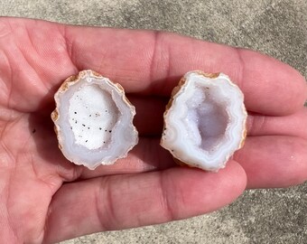 Agate Pair From Idaho | Small Beautiful Agate Nodule Pair | White Chalcedony | 28mm | 31910